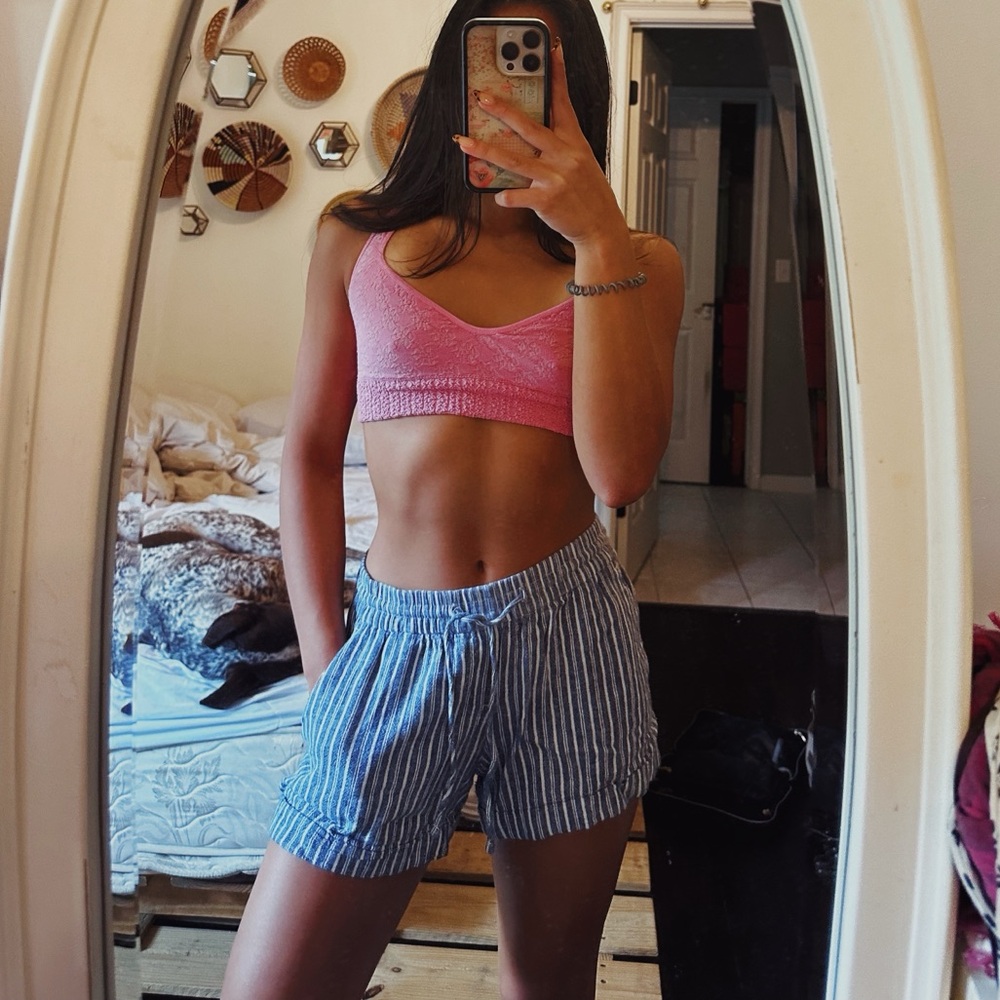 striped shorts